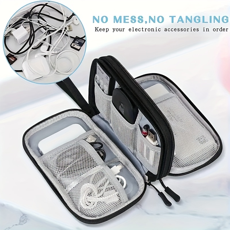 

1pc, Small Zipper Electronic Accessories Organizer, Travel Cable Case, Portable Storage Bag For Power Bank, Hard Drive, Etc