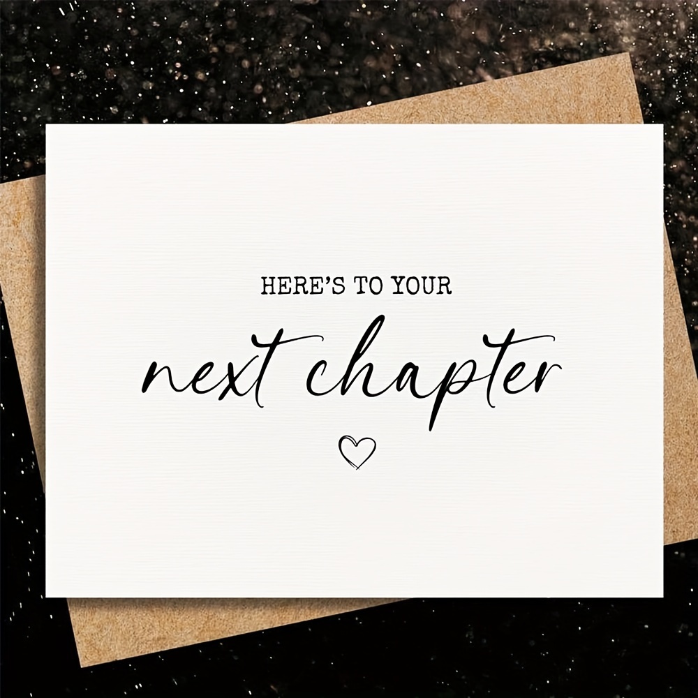 

Next Chapter Good Luck Card: Best Of Luck For New Job, Coworker, Retirement, Divorce, Moving - With Envelope