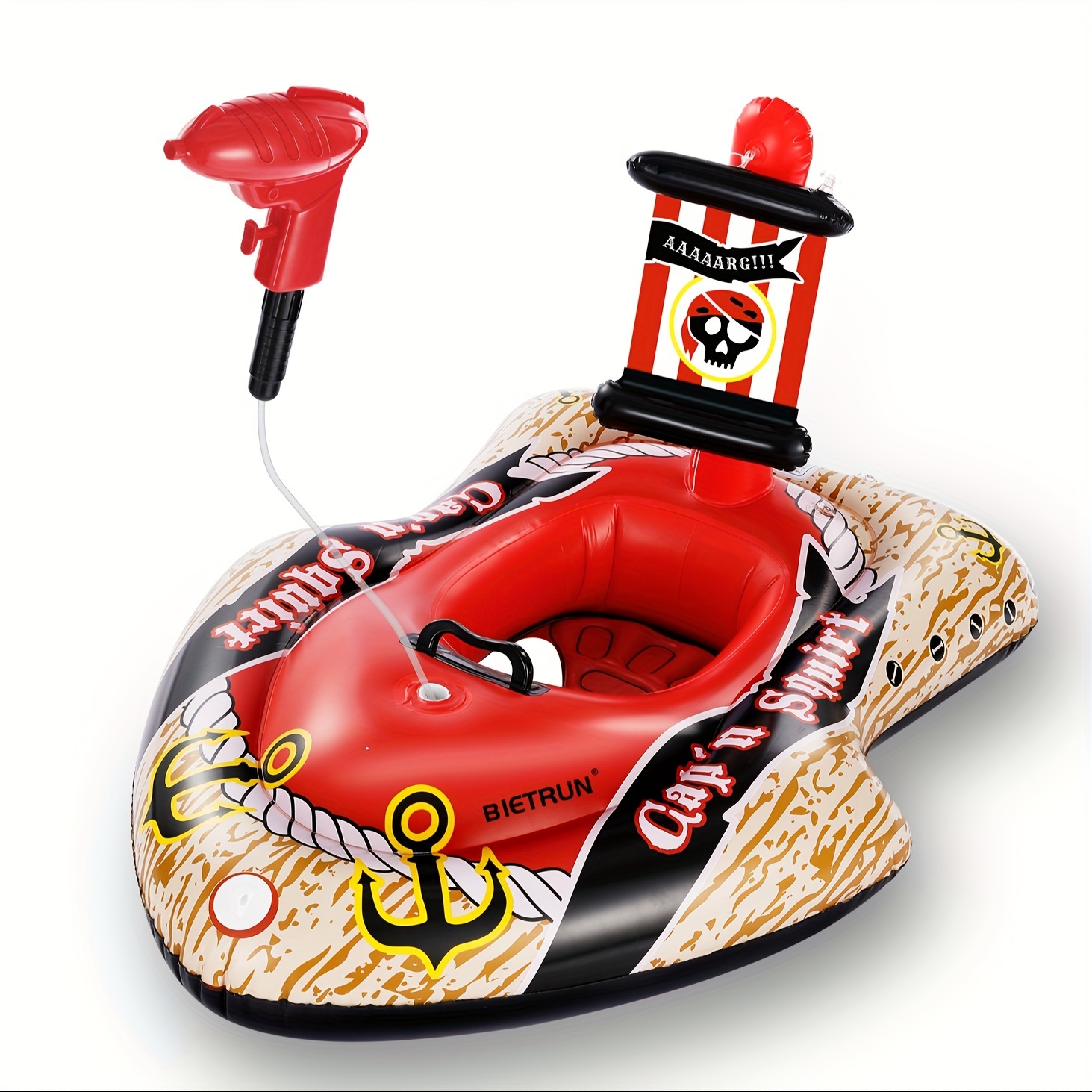 

Bietrun Pool Floats Kids With Water (pirate-style)(with Pump), Fun Solo Kids Swimming Inflatable Thickening Rafts Pool Lounger Pirate Ship For Boys Girls Pool Party Gift, Beach, Lake Sunbathing