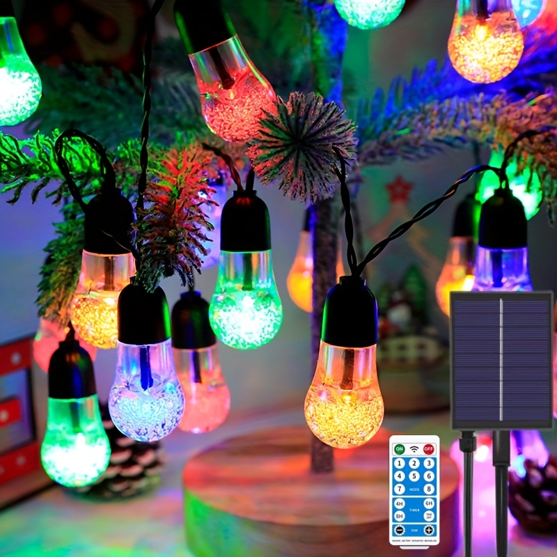 TEMU 1pc Solar-powered Led String Lights, 55.77ft/50 Bulbs, 8 Lighting , , Waterproof, Outdoor Lighting For Camping, Patio, Garden, Christmas,