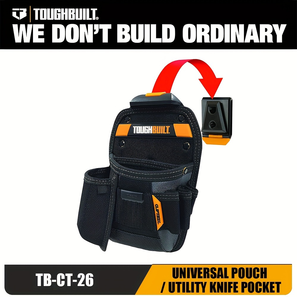 

TOUGHBUILT TB-CT-26 Pochette à Outils avec , Sac de Ceinture Utilitaire à 8 Poches pour - des Compartiments pour Couteau et