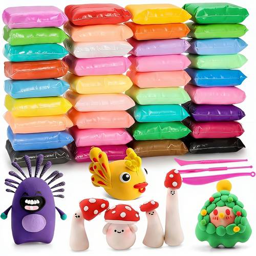 multi colored creative air dried ultra light clay moldable into shapes for toys styling kit with tool set develops hand on and brain skills suitable for boys and girls universal all year round