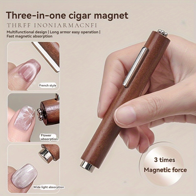 

Outil d'Art des Ongles Magnétique Ultra Puissant 3-en-1 - Grand Cylindre, Effet Œil de Chat Amélioré pour des Mains & des Pieds