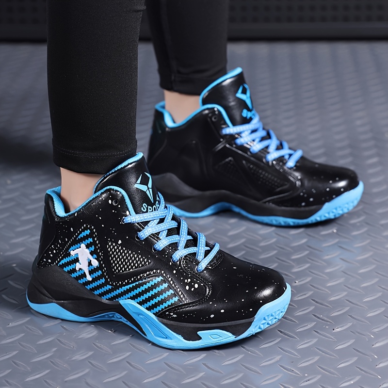 Black and Blue High-Top Athletic Basketball Shoes Men main image 4