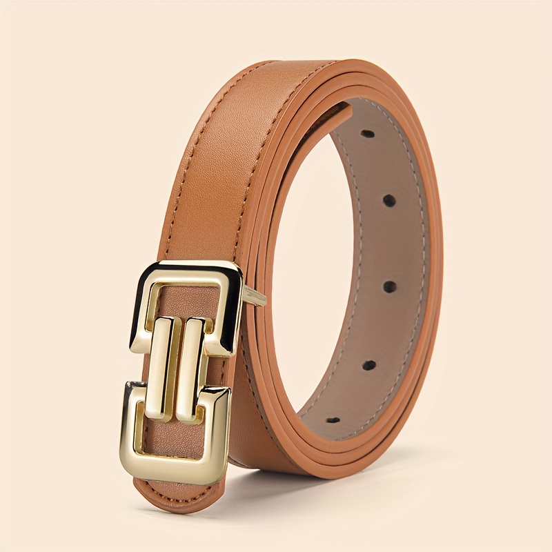 Women's Letter Buckle Business Casual Belt, 2.4cm Wide, Combines Formal Business Style with a Casual and Relaxed Design. It Pairs Well with Jeans, Skirts, Dresses, and Other Bottoms and Skirts. Available in 6 Colors to Suit Different Outfits, It Is