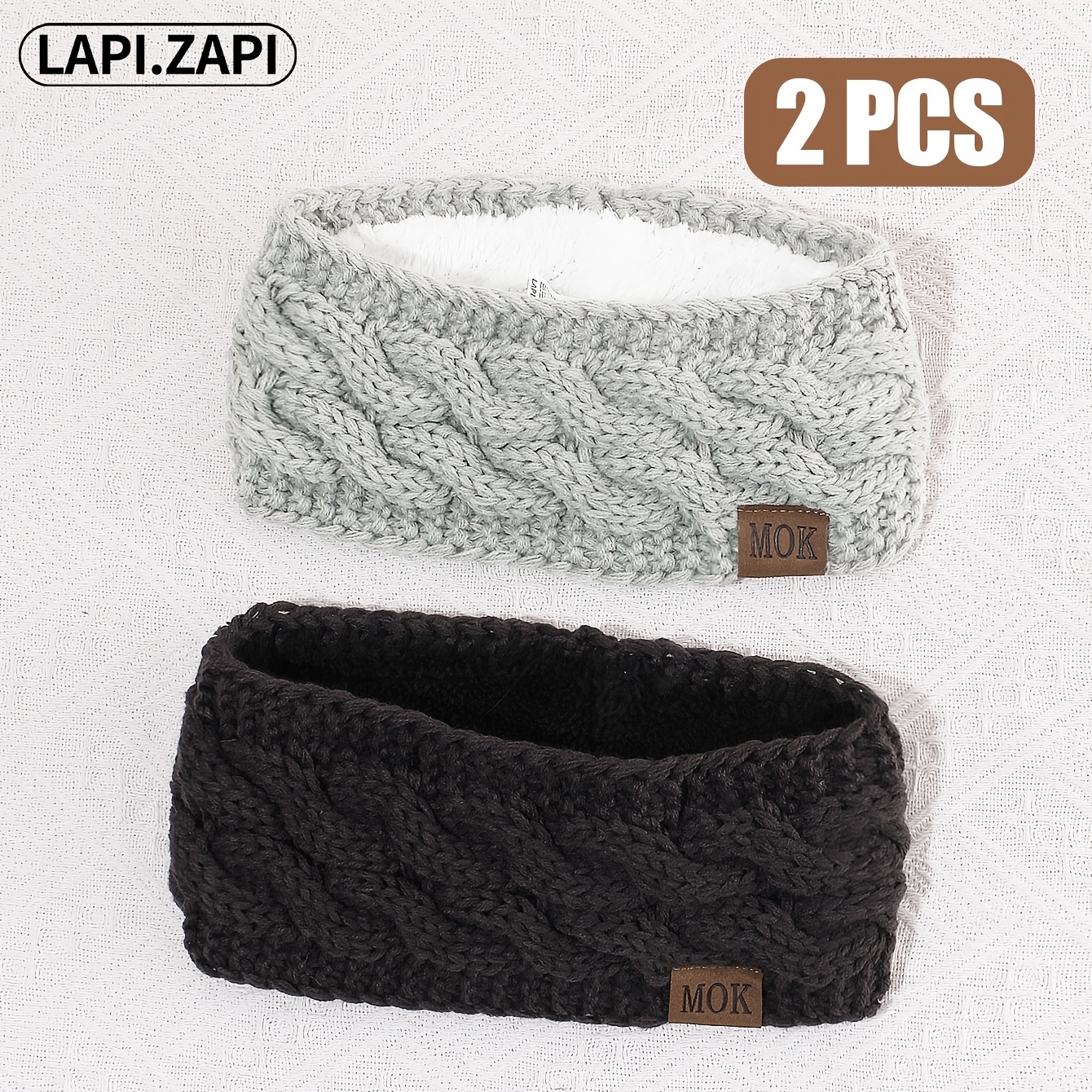 TEMU 2-pack Women's Autumn And Winter Thickened Headband With Logo, Cold Weather Outdoor Sports Warm Headband Ear Warmers