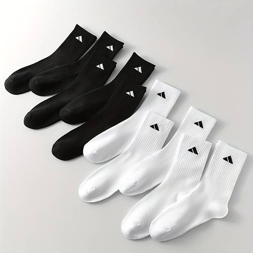 6pcs 3 pair mens high waist calf socks solid color athletic casual cuff socks suitable for gym outdoor casual attire unisex couples versatile long sports socks
