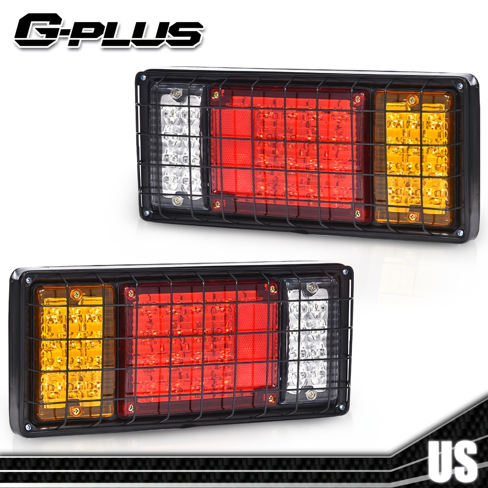 TEMU 40 Led Trailer Lights Tail Turn Signal Brake Reverse Lights Pair 10-30v Truck Trailer