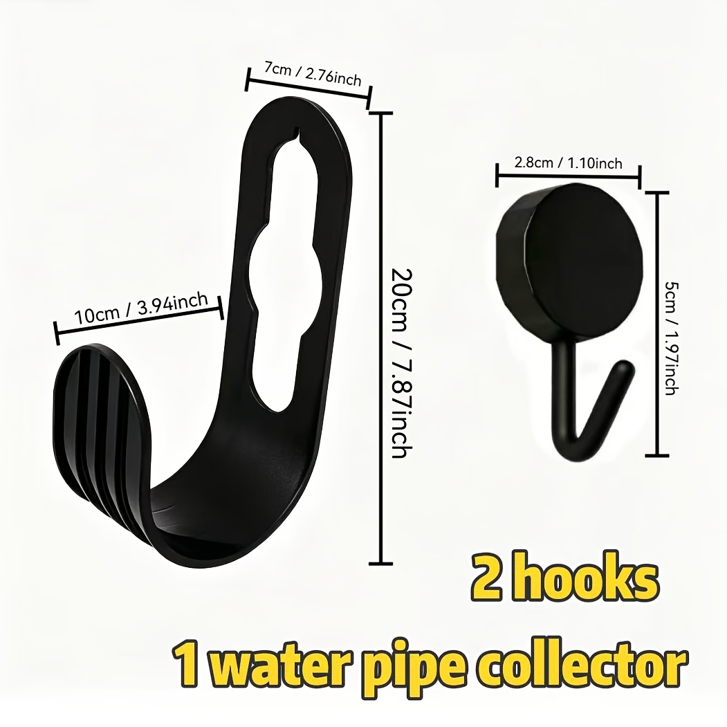 TEMU Ensemble de 3 pièces de support à bobine pour tuyau d'arrosage de jardin, 1 support pour tuyau d'arrosage de jardin + 2 crochets, support pour
