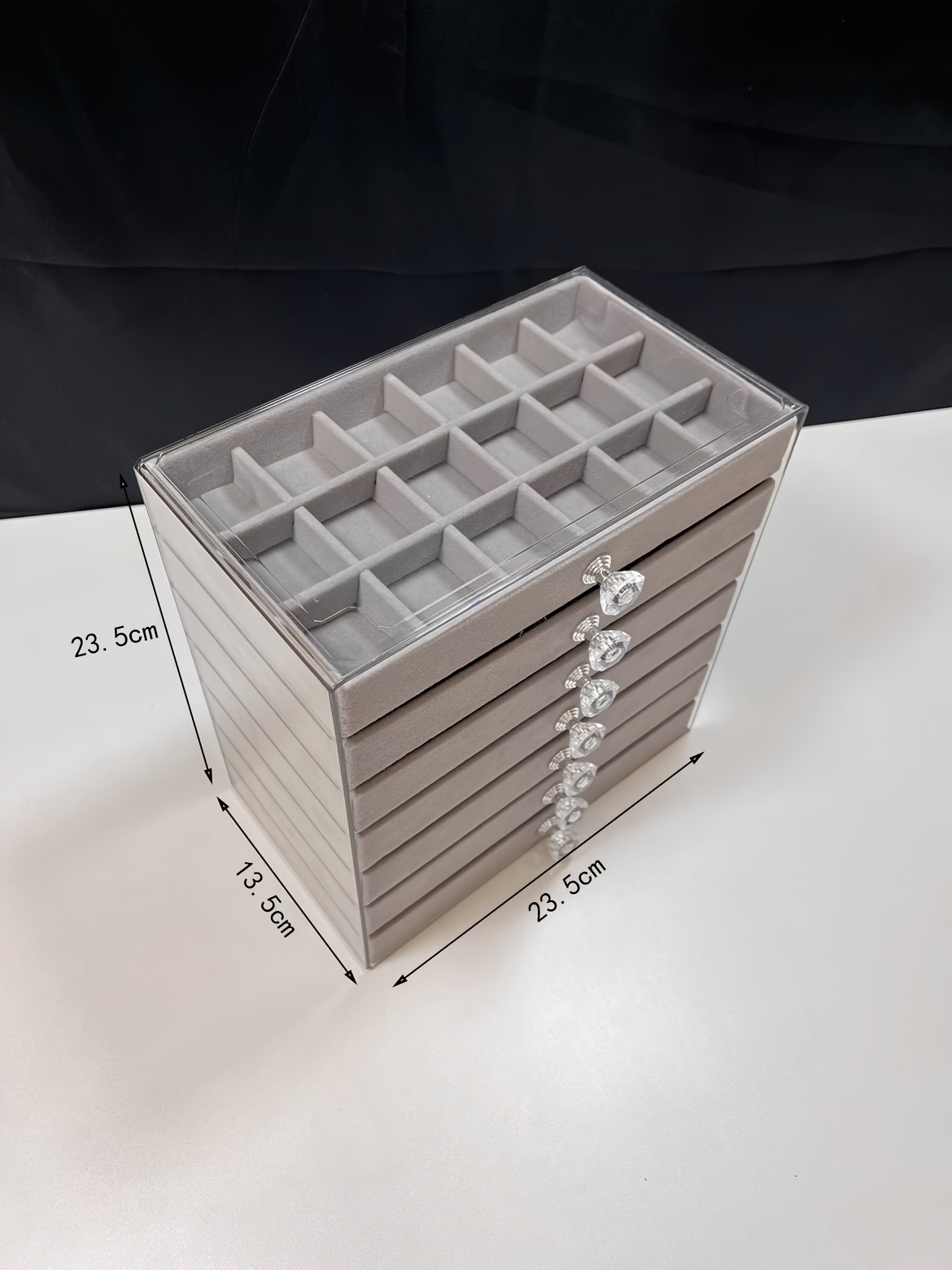 7 tier   large capacity velvet jewelry box luxurious stackable organizer with drawers for earrings rings necklaces bracelets and pendants   desktop display multi purpose use ideal for christmas halloween easter hanukkah and   holiday gifts jewelry organizer storage jewelry boxes Product details 6