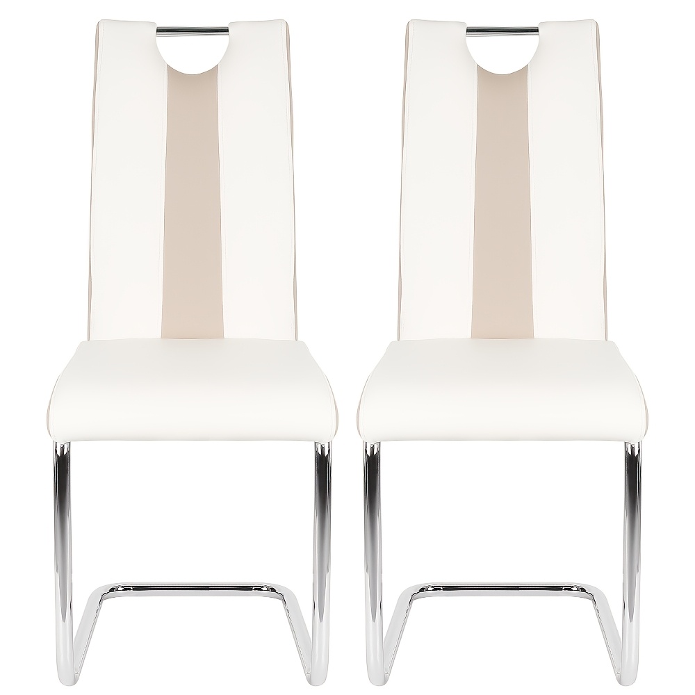 2 Pack Commercial Pu Chairs - Heavy Duty Metal Chairs With Chrome Legs For Restaurant, Kitchen & Office
