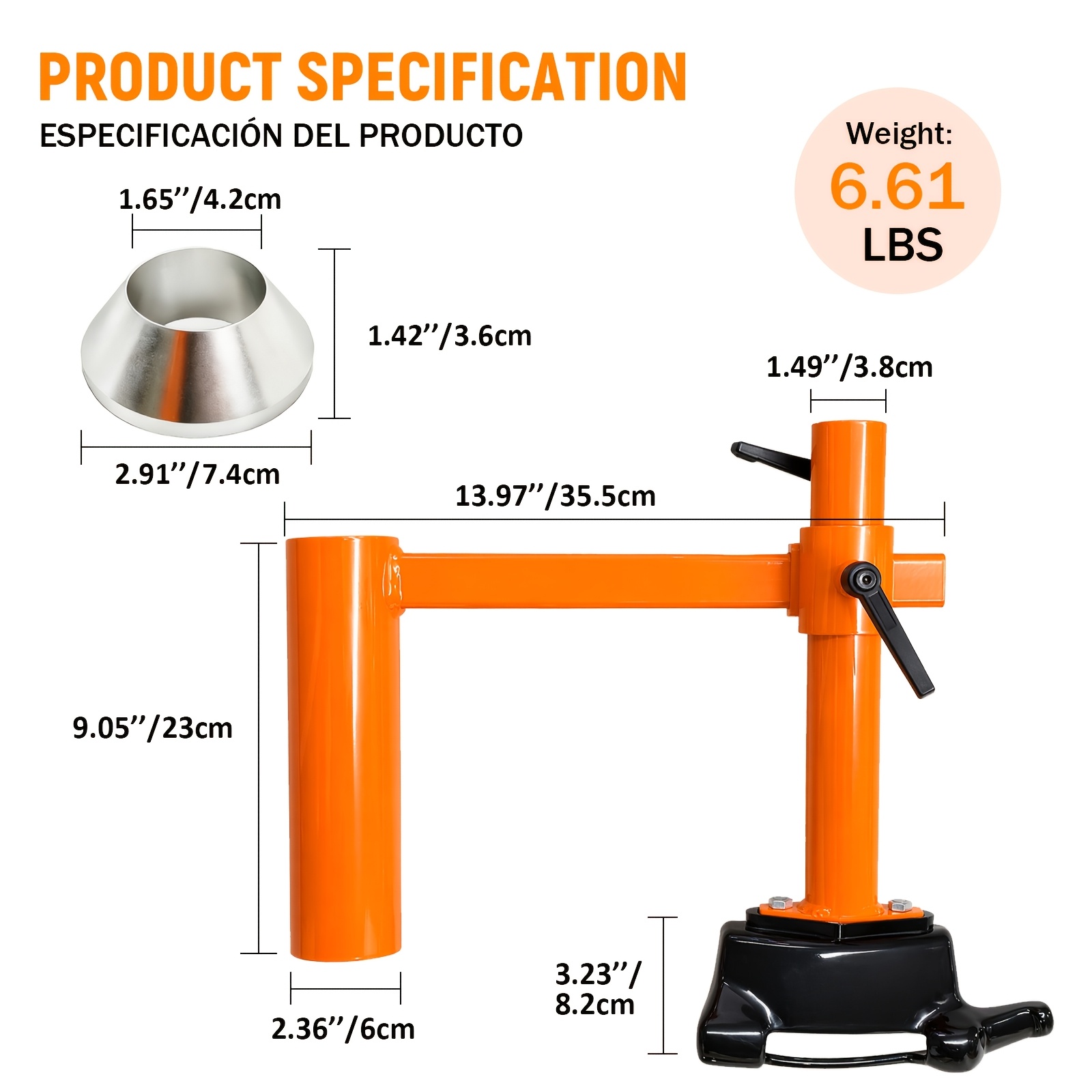 TEMU Large Size Tire Changer Adapter Kit, Upgraded Heavy-duty Mount Demount , Fits Shaft Diameter .05 Inches, Non-scratch Protector And Silver