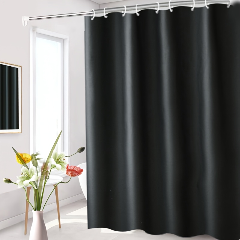 

de douche imperméable noir pur, tissu de polyéthylène épais de haute qualité, séparation de salle de bain pour toutes les avec crochets, tissu non tissé, , couverture de douche résistante à