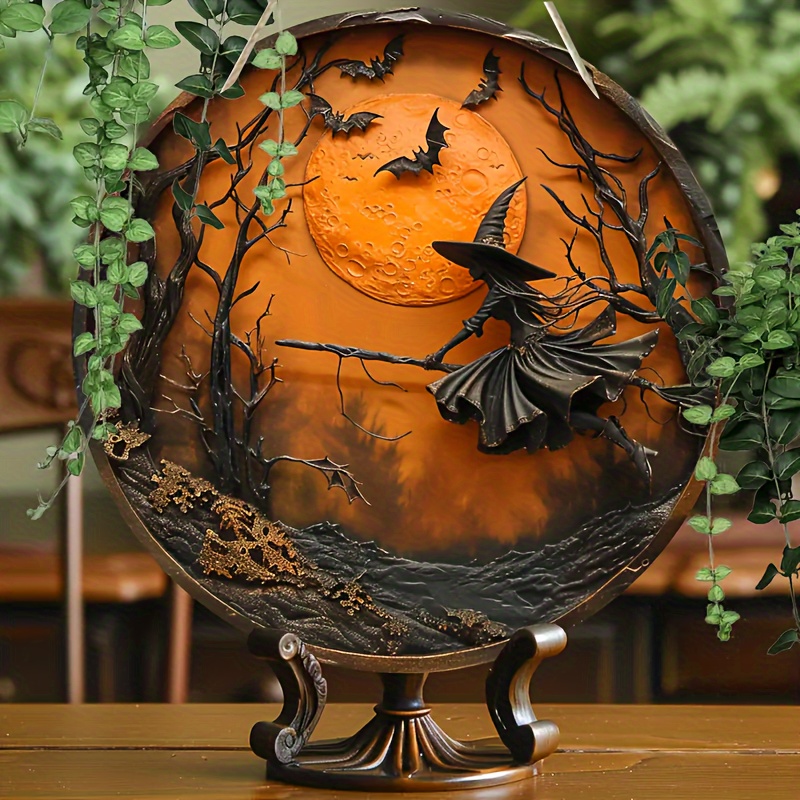 

On A Halloween - 8x8" Round Wooden , & Install - For , & Decor