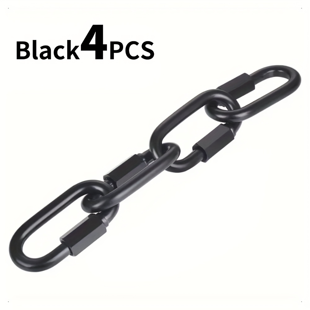 TEMU 4-pack Durable Metal Chain Hooks Quick-connect Strap With Threaded Lock, Keychain, Used Hanging, Pet Clips, Outdoor Equipment