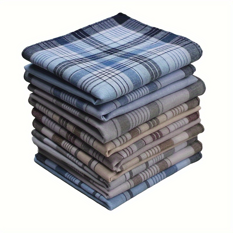 

5pcs Soft Elegant Cotton Handkerchiefs - Striped, Yarn-dyed, Knitted, Ideal For Gifting
