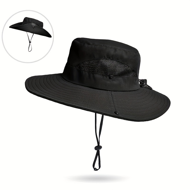 Spring/Summer Monochrome Boonie Hat Wide Brim Sun Hat Outdoor Mountaineering Fisherman Hat Breathable And Versatile Bucket Hats