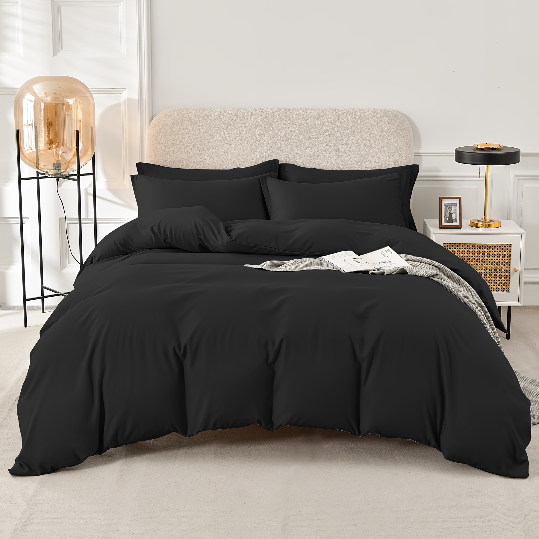 TEMU 2pcs/3pcs Minimalist Style Duvet Cover Set(1 Duvet Cover + 1/2 Pillowshams, No Comforter Included), Machine Washable Durable Bedding Set, 100%