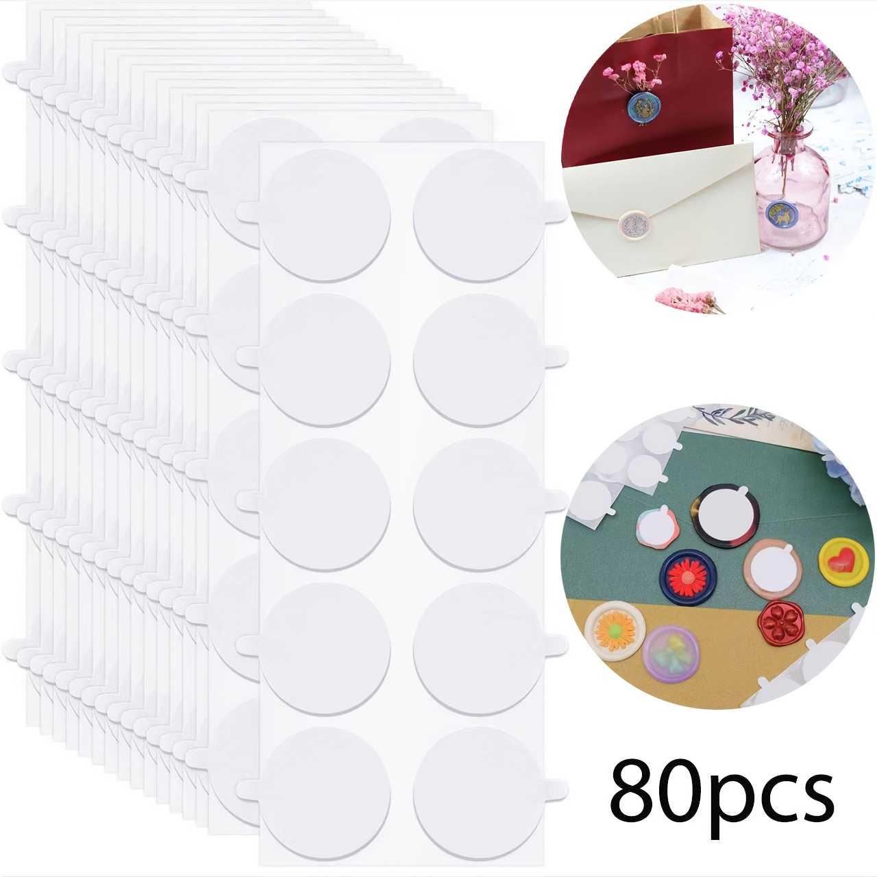 Double Sided Wax Seal Stickers With Circular Adhesive Dots And Pull Rings - Suitable For , Fire Paint Seal Stickers, Crafts, And Diy Envelope Sealing