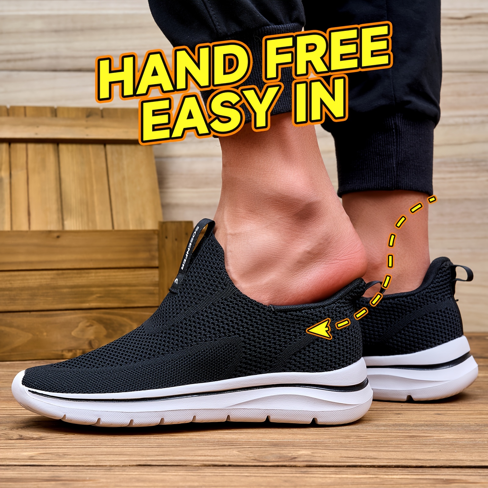 Men'S Athletic Footwear, Featuring Breathable Mesh, Casual Sport Style, Soft Soles, Comfortable Slip-On Design, And Hands-Free Easy-To-Wear Sneakers