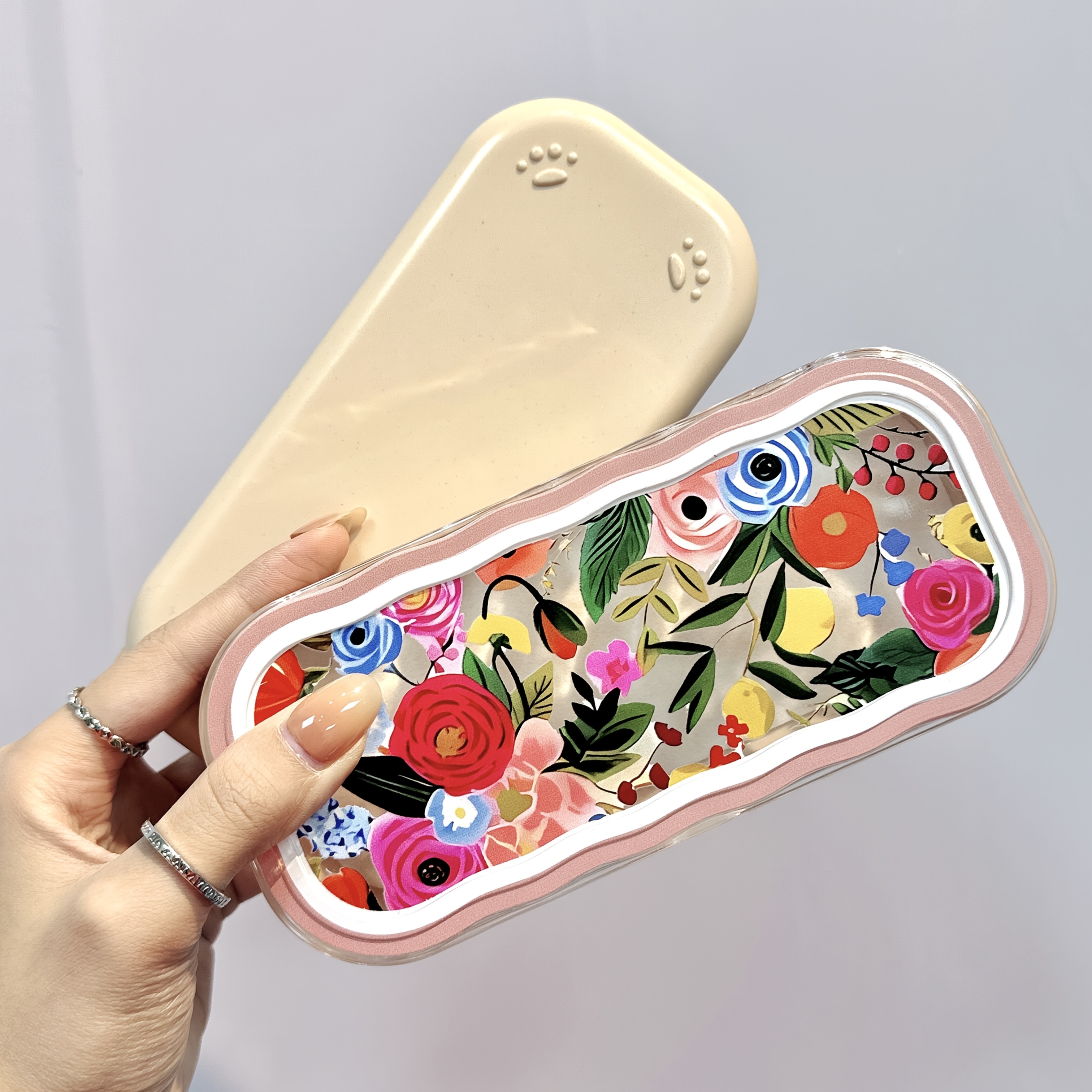 

Full Screen Flowers Glasses Case Transparent Portable Anti-pressure Portable Myopia Glasses Retro Glasses Case Fashion Glasses Storage Men And Women