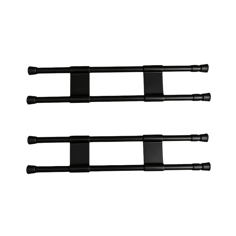 TEMU 2pcs 40-70cm Adjustable Telescopic Pole And Fixed Rack Rv Storage Cabinet Fence - Anti-tip Design With Internal Partitions, Durable Non-food