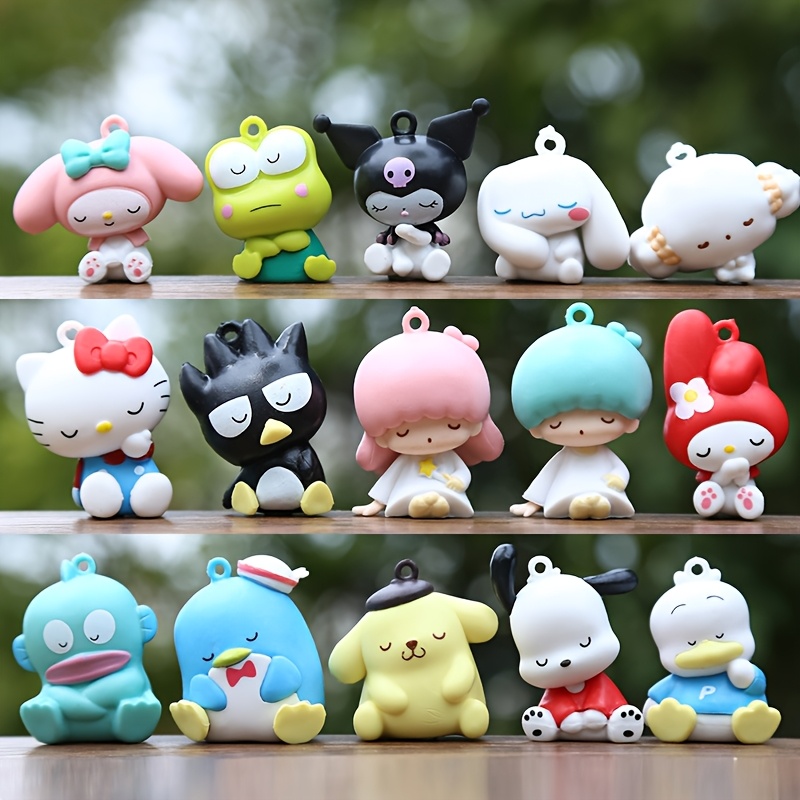 

15pcs Sanrio Decoration 15 Different Styles Pvc Material Unique Gift High Suitable For Birthday Halloween Christmas New Year Decoration