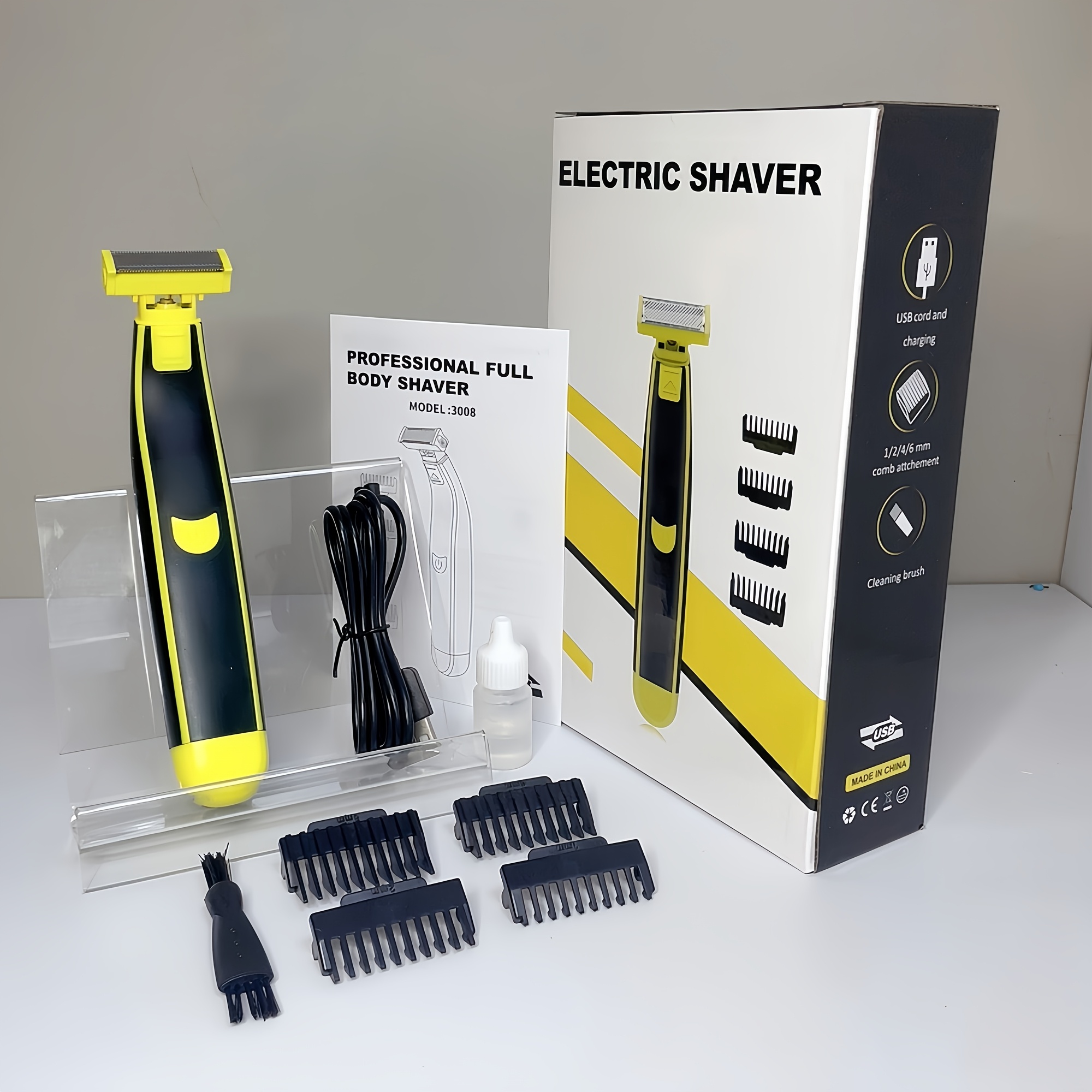 Image of Men's Electric Shaver, Usb Rechargeable Shaver, Bikini Hair Removal , Multifunctional Men's Electric Shaver, Wet/ Trimmer With Beard Trimmer, Father's Day, Perfect Gift For Boyfriend