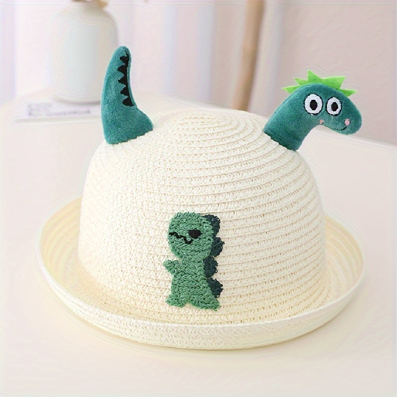 1pc Summer Kid's Bear Straw Hat, Cute & Sunproof Hat For Beach