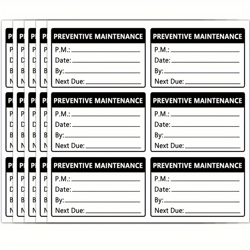 

72pcs Prevention & Maintenance Adhesive Labels, 3x2 Inch - Essential Office Supplies