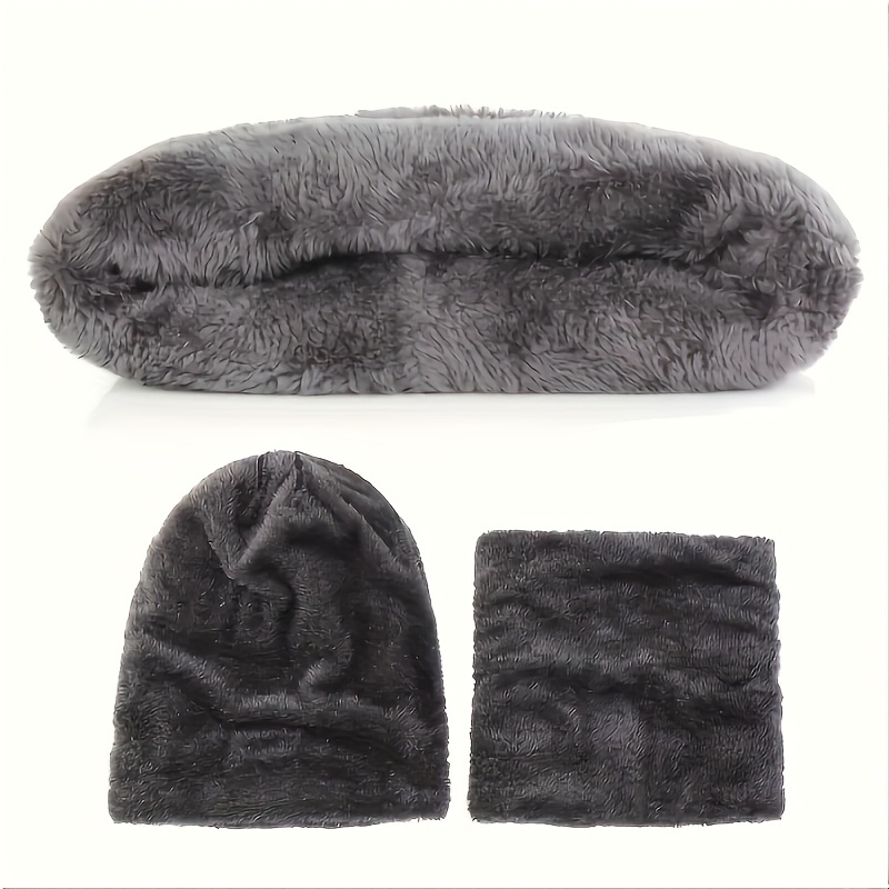 6pcs Winter-Lined Thick Hat, Neck Warmer, and Touchscreen Gloves Set