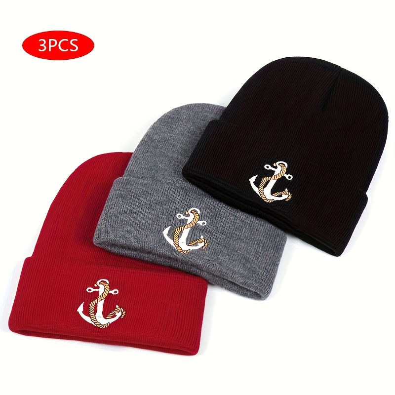 TEMU 3 pezzi Cappello in maglia antivento caldo per esterni, tempo freddo invernale, Halloween, divertente, in maglia, da baseball per esterni