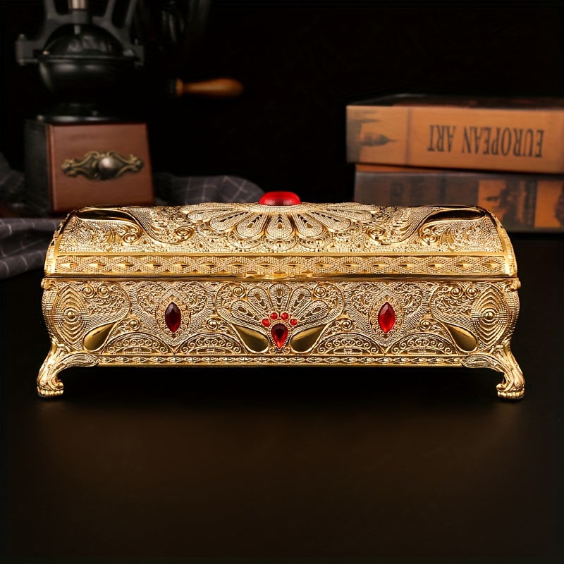 1pc metal craft box creative jewelry storage box wedding birthday gift packaging box details 2