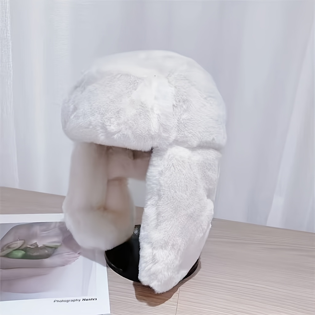 TEMU Warm Plush Ear-protection Hat, Fully Envelops Ears, Suitable For Snowy Commutes, Adjustable Snapback, A Must-have Winter Accessory