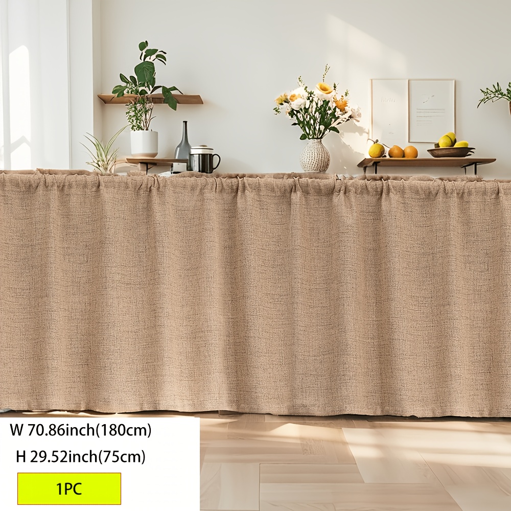 TEMU 1pc Anti-hemp Blocking Curtain Coffee Curtain Small Window Shade, Thickened Wear-resistant Washable, Modern Country Style, Ugly-blocking