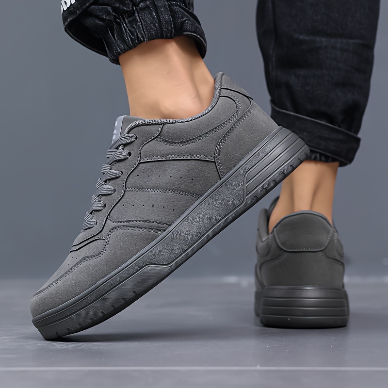 Men's Lightweight Durable Casual Sneakers - Low-Top Lace-Up Outdoor Shoes with PU Upper & MD Sole, All-Season Versatile Design for Hiking, Running, Daily Wear - Breathable Fabric Lining & Round Toe Comfort, Hiking Streetwear, Sporty Look, Secure Fit Closure