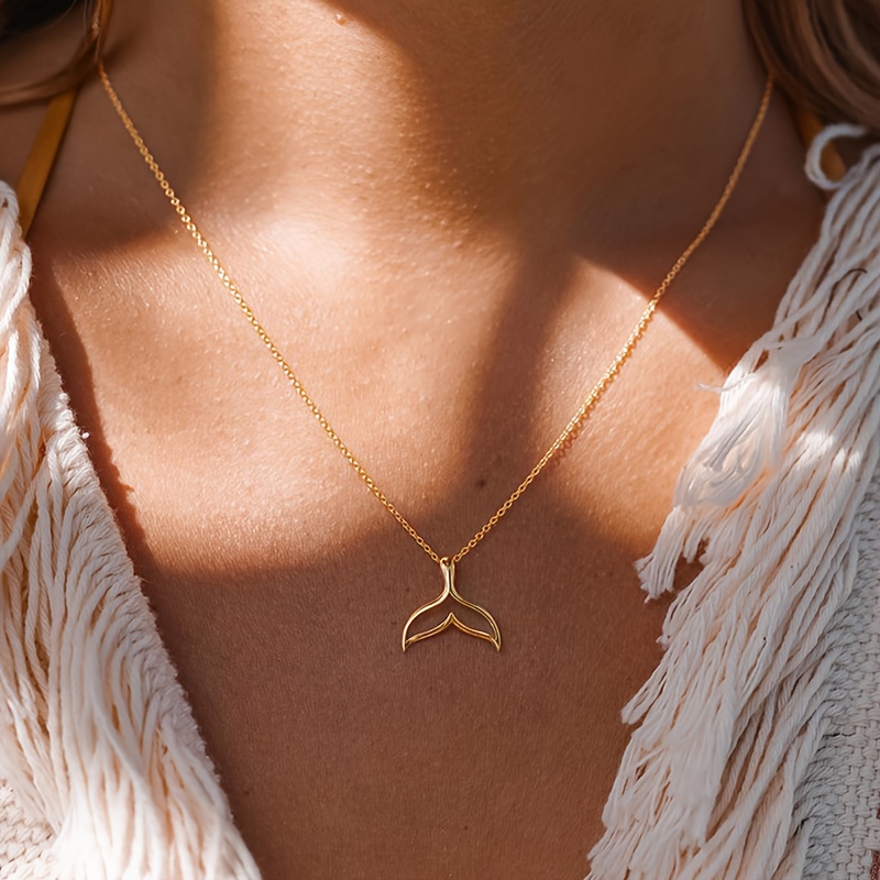 1pc/set Elegant Mermaid Pendant Necklace For Women