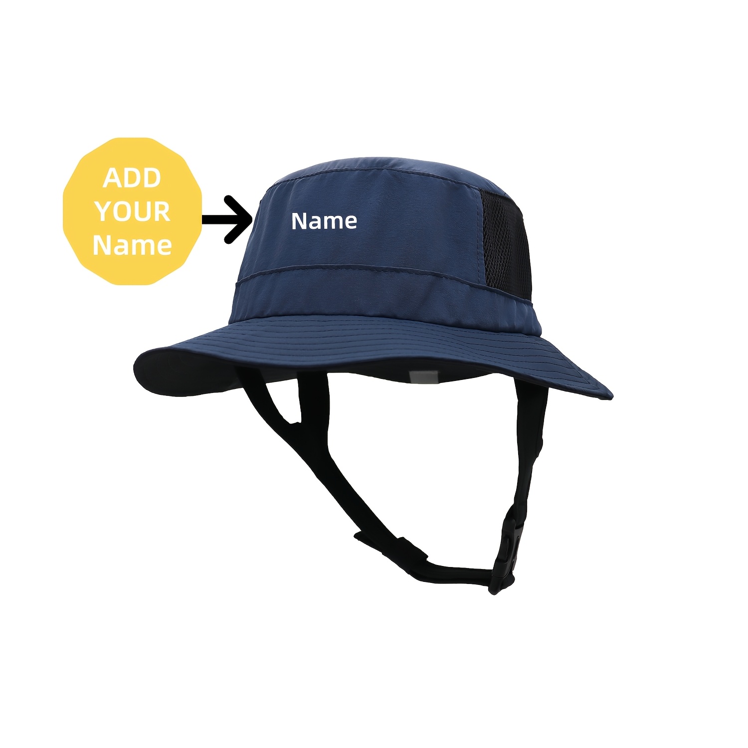 TEMU Personalized Name Customization Outfly Surf Fisherman Hat, Breathable Quick-dry Fabric, Unisex, Suitable For Outdoor Water Sports, Hiking,