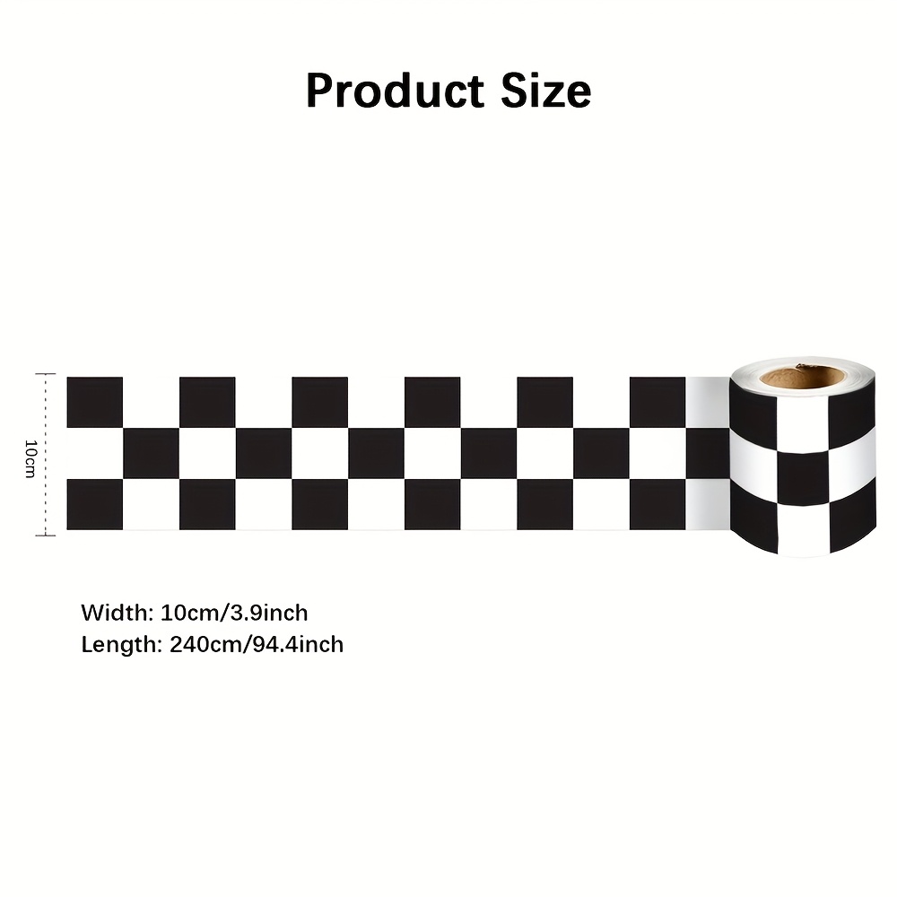 Image of 1pc Of Self-adhesive Wallpaper, Black And White Mosaic Pattern Wall Sticker, Suitable For Home Decoration, Kitchen Decor, Living Room Decor, Bathroom Decor, Bedroom Decor, Office Decor, Etc