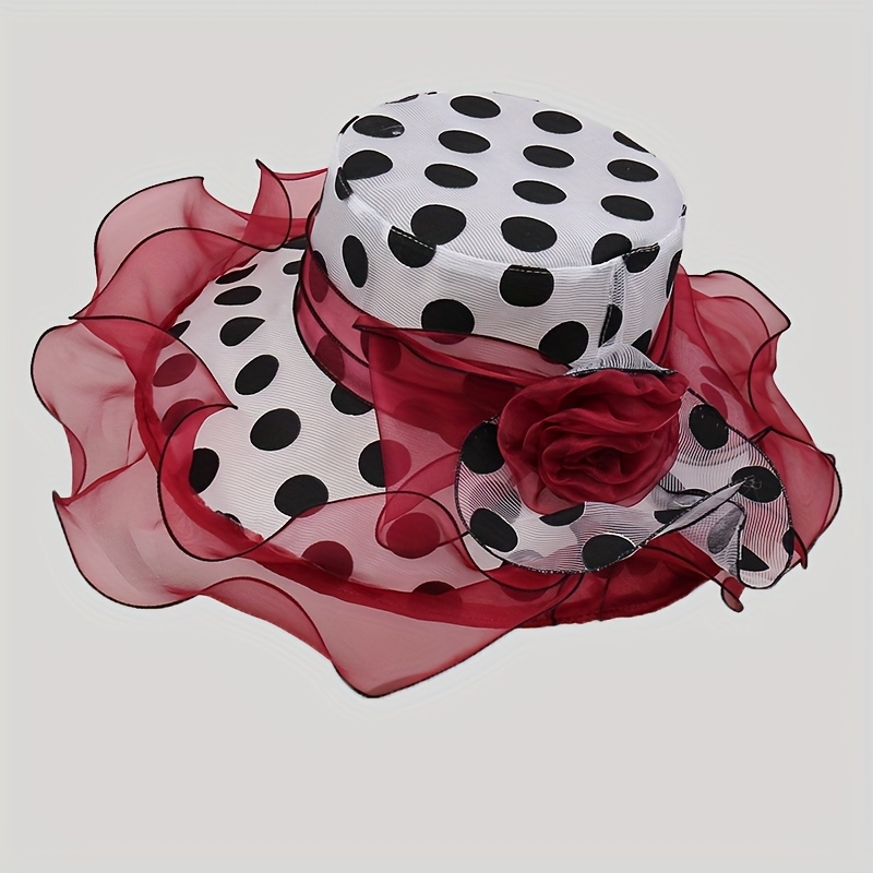 1pc elegant polka dot womens fascinator hat mesh veil flower  display picture 3