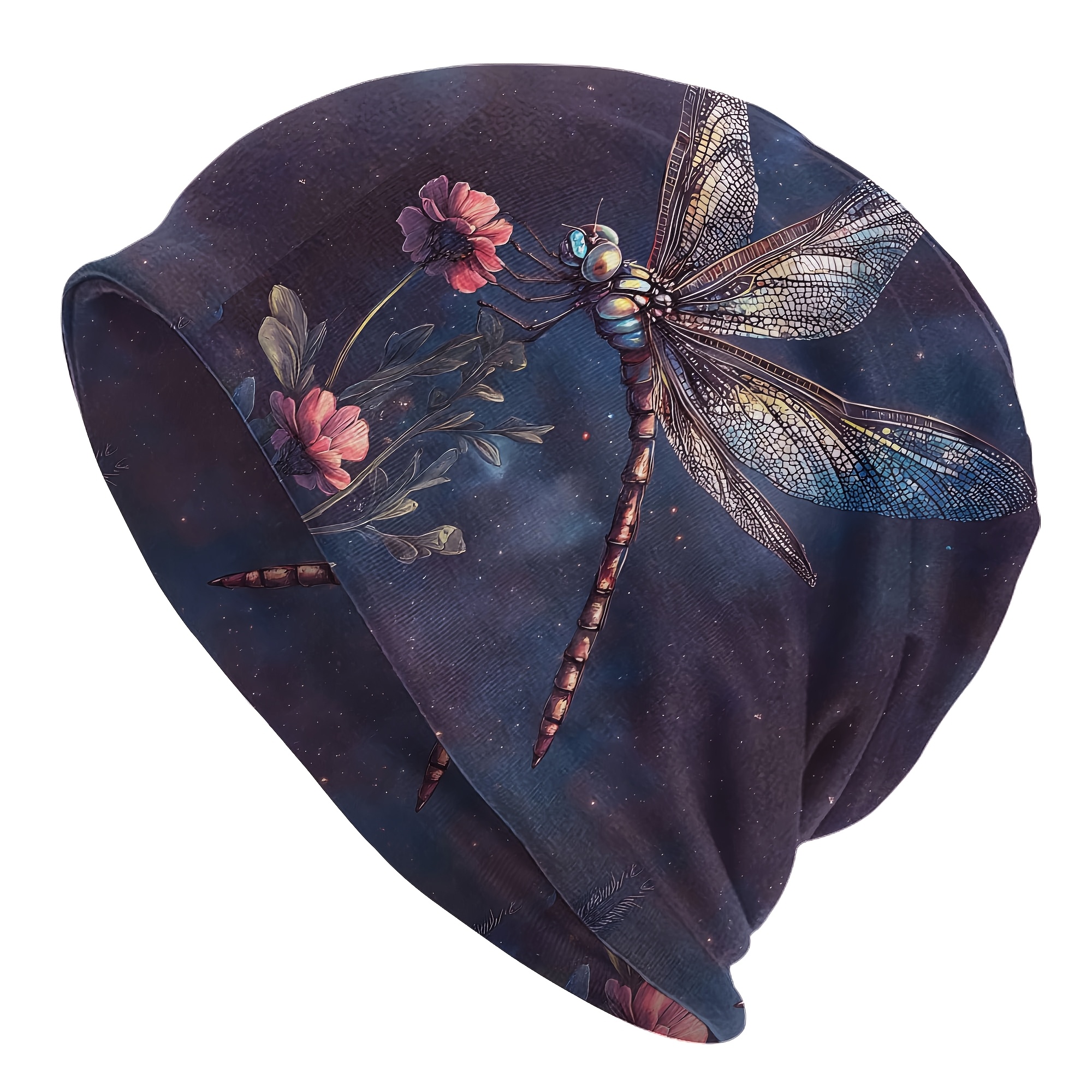 TEMU Dragonfly Print Beanie