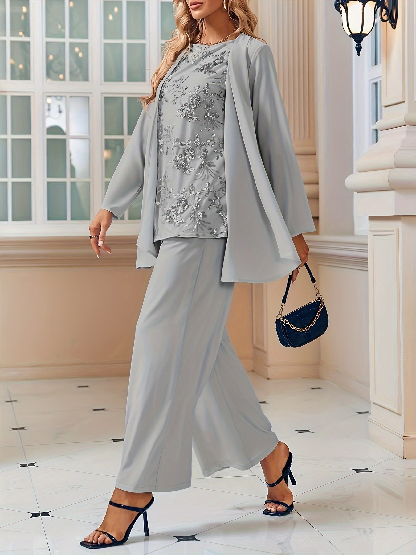 Pantalones Vestimenta Formal Mujer Para Fiesta De Noche Traje De