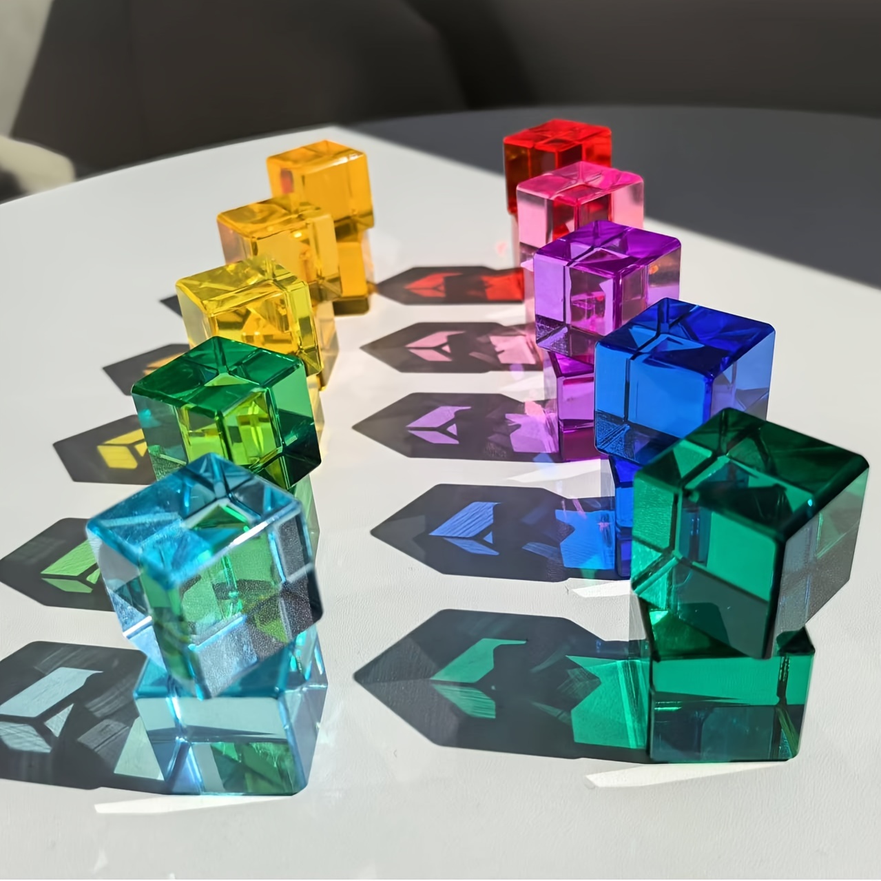 Acrylic Transparent Cube Gem Building Blocks Puzzle Toy