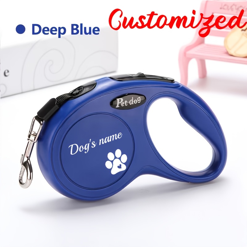 Personalized Paw Print Pattern Automatic Retractable Leash, 3m Length