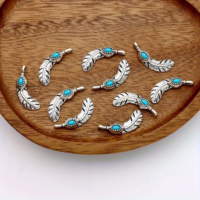 

10pcs 6pcs Leaf Feather Charm Zinc Alloy Silvery Tibetan Leaves Leaf Feather Pendant Making Bracelet Diy Earrings Necklace