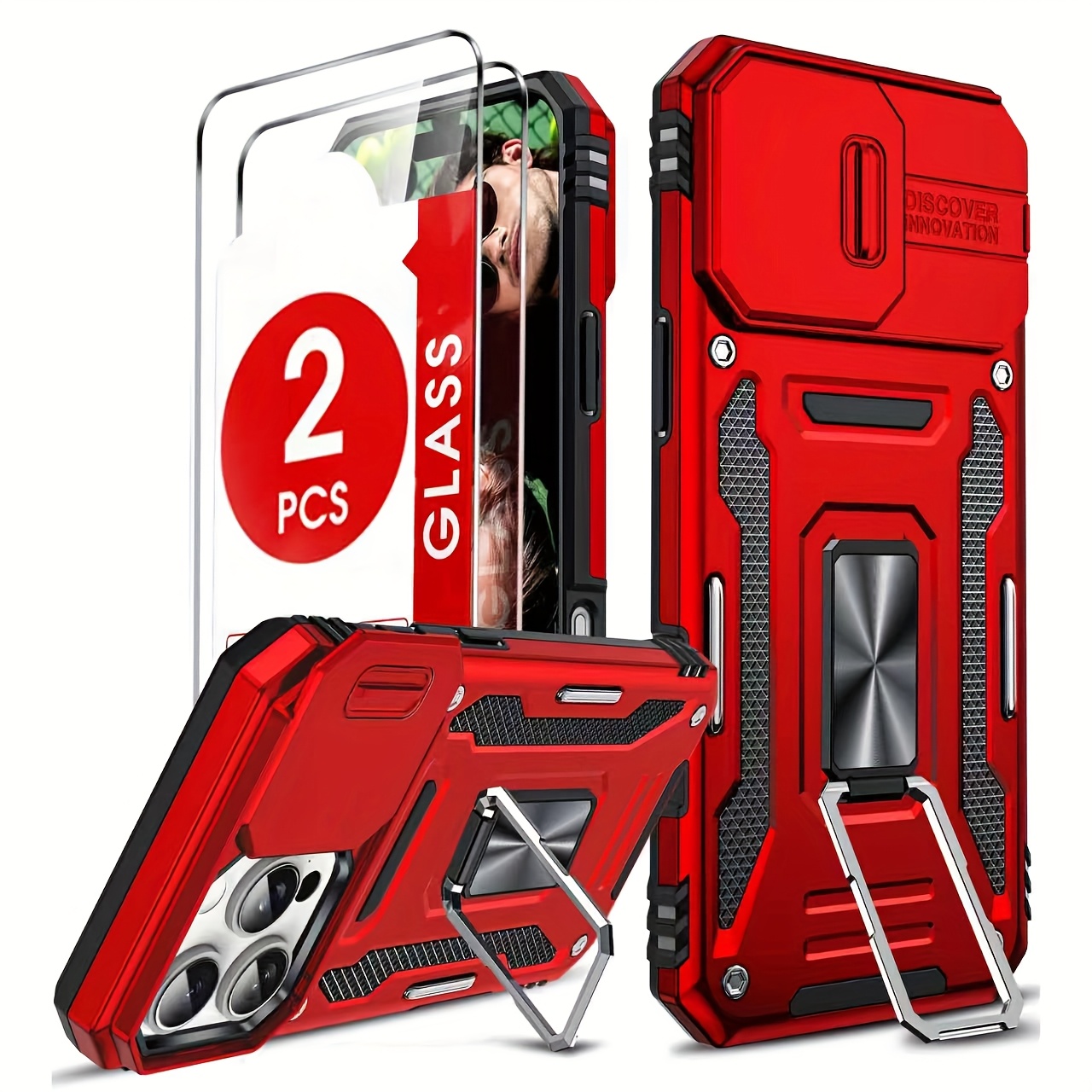 Pack Protection Complète IPhone 11 à 16 Pro Max - Coque Antichoc + Verre Trempé + Protection Caméra - Neuf