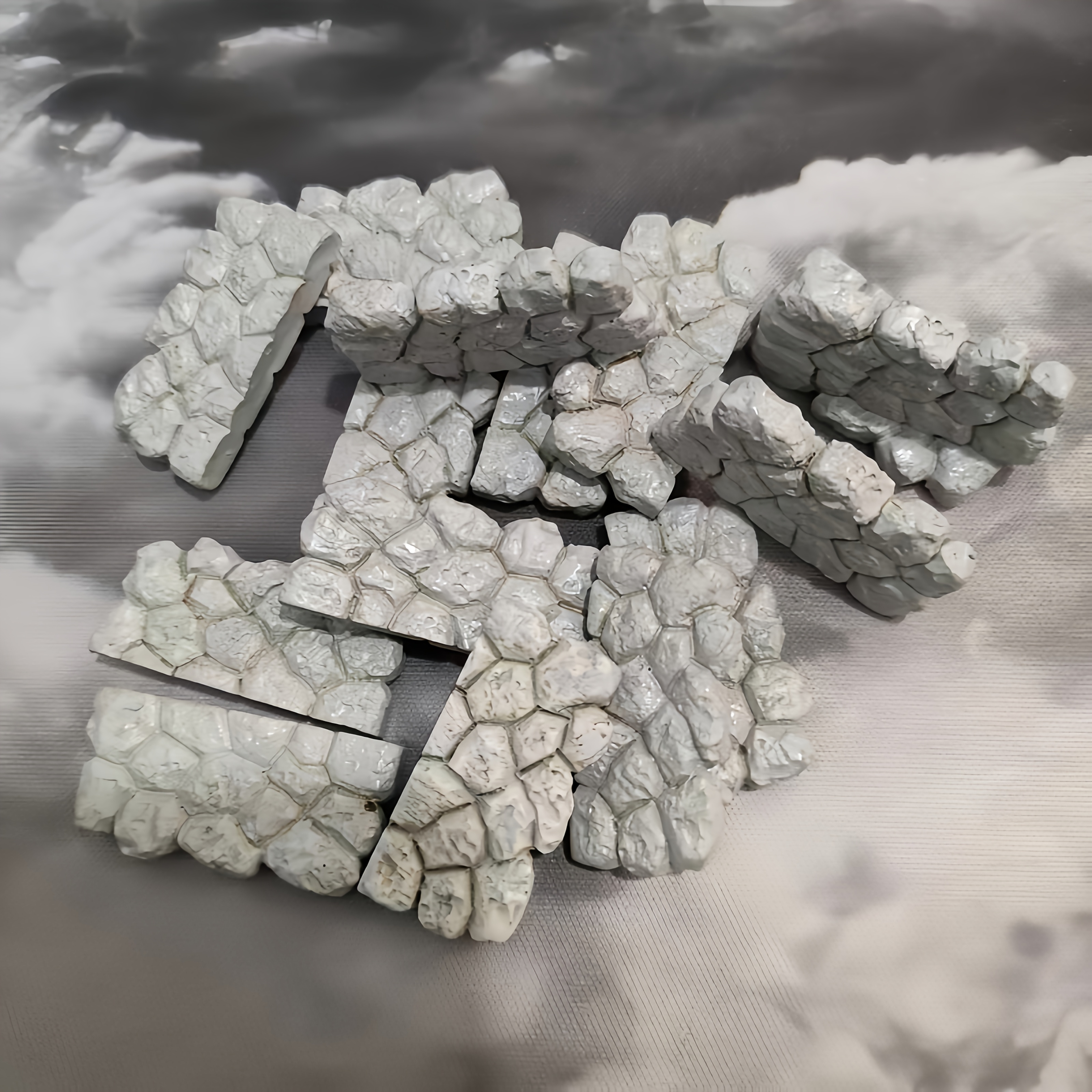 Image of Miniature Stone Wall Model Simulation - Fence Decoration For Diorama Landscaping