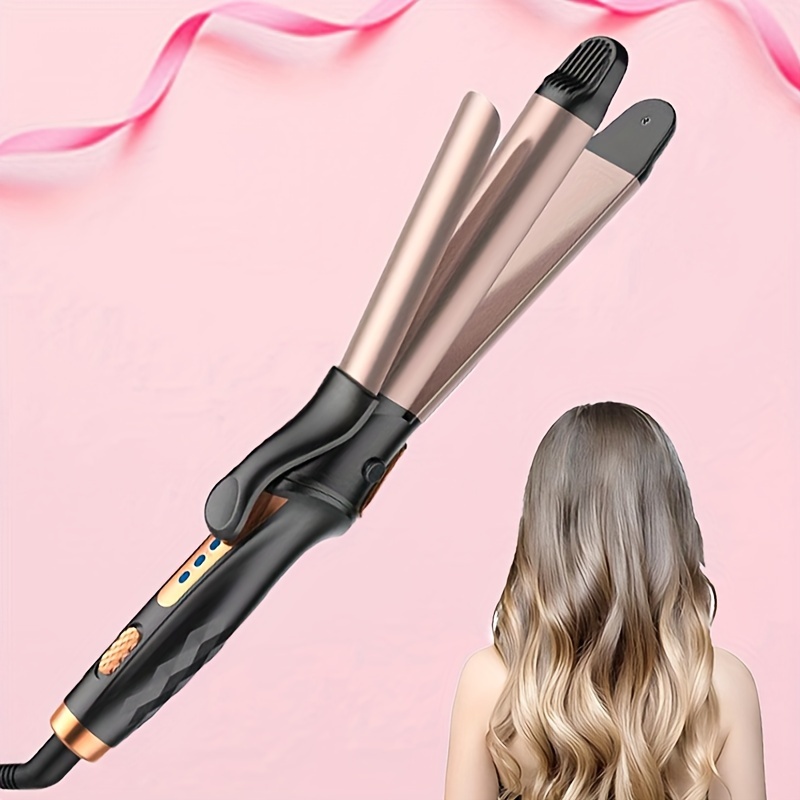 

2-in-1 Curler And Straightener Multi-functional Curling And Straighteningtool With Coating Anti-scald And Hair-safe, 15-second Heat-upadjustable Dual Temperature Non-slip Handle