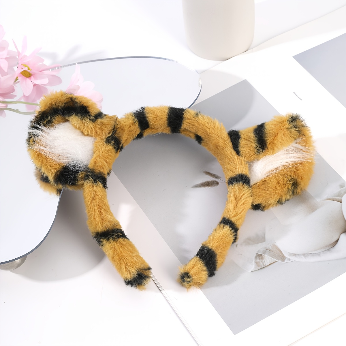 TEMU This Adorable Plush Hairband With Tiger Ears Is Trendy, Unique, And Multifunctional, Use Or Themed Parties
