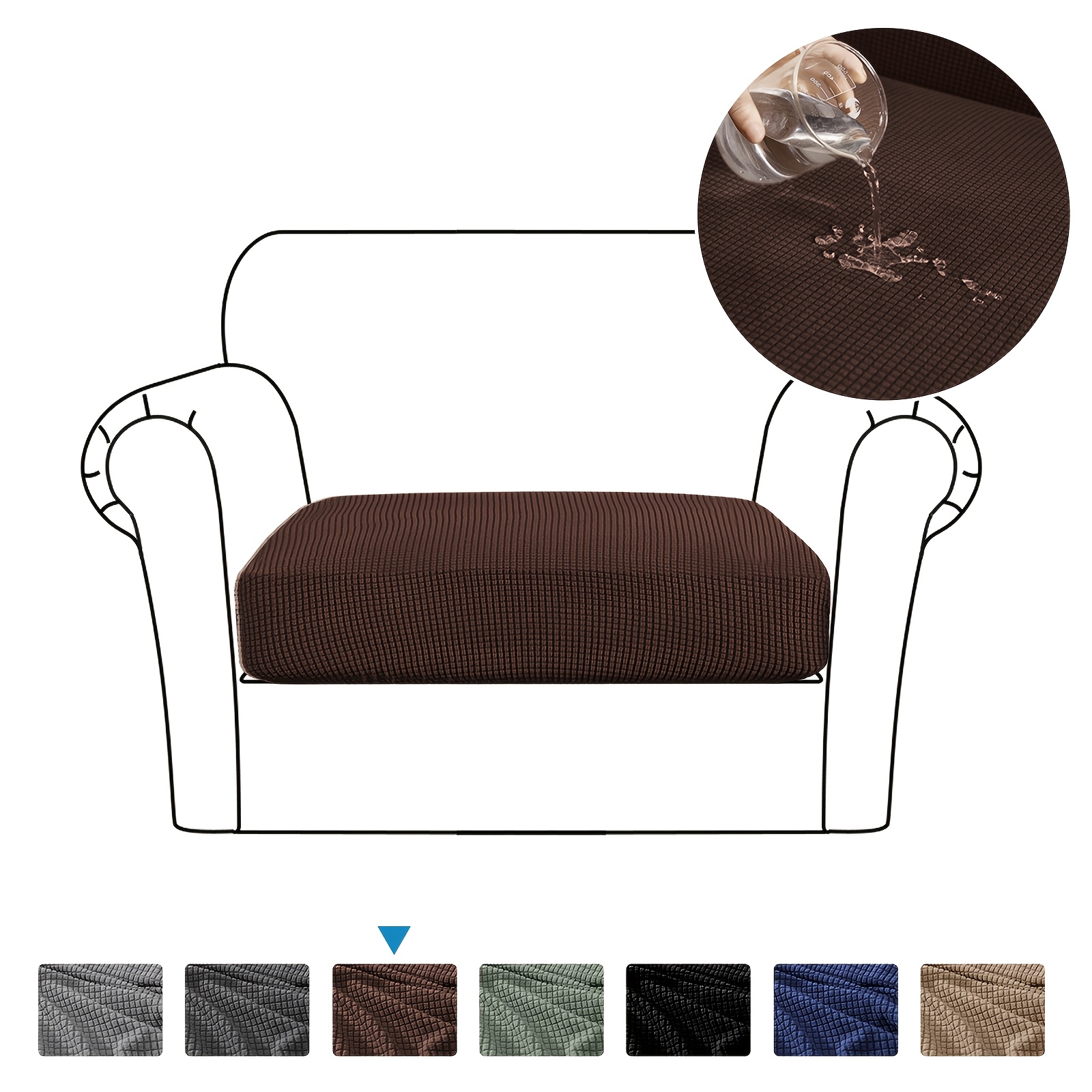 TEMU Housse de coussin de siège simple de haute qualité, housse de coussin de chaise extensible à texture pour chaise de salle à manger intérieure et